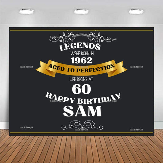 Customized Birthday Backdrop - Aged to Perfection