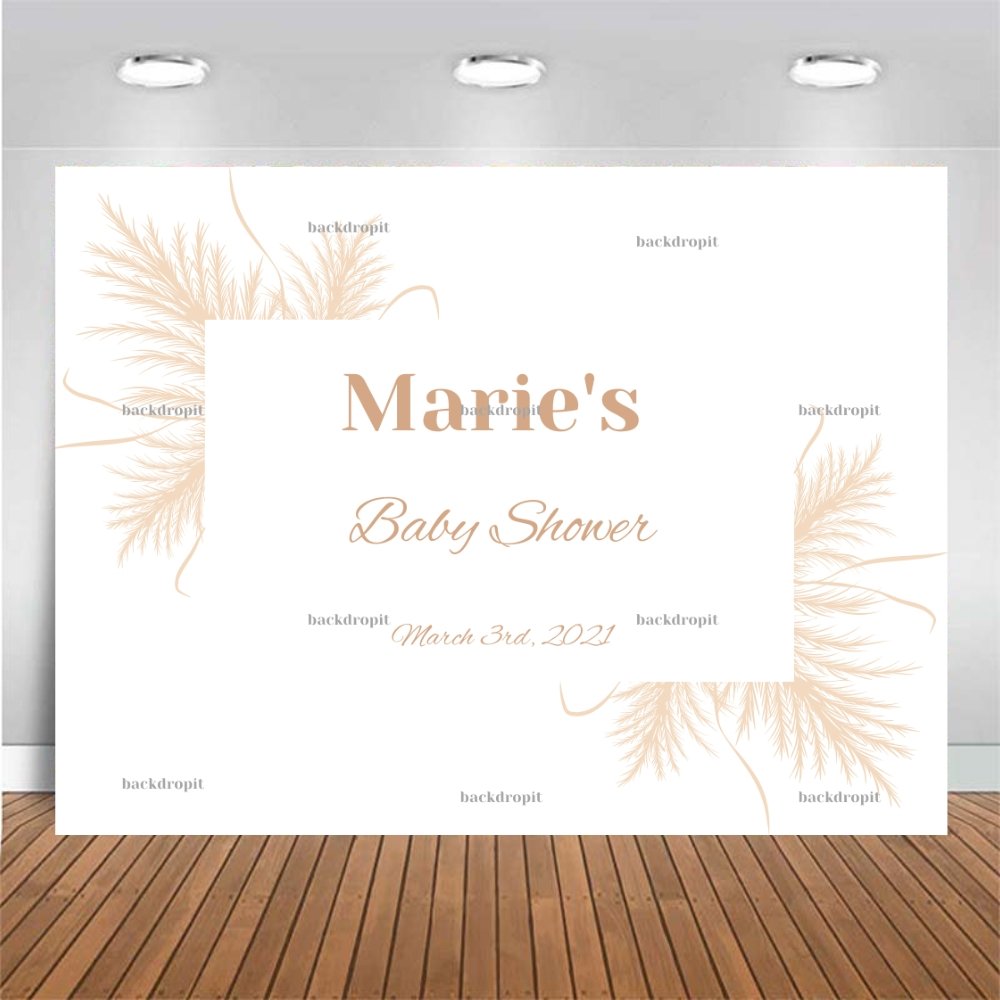 Customized Baby Shower Backdrop - Pampas
