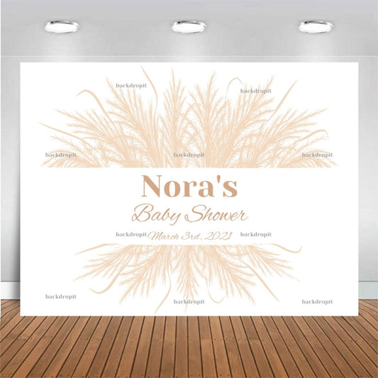 Customized Baby Shower Backdrop - Pampas