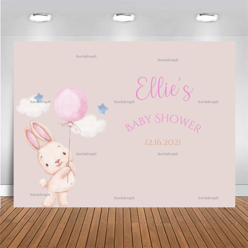 Customized Baby Shower Backdrop - Bunny