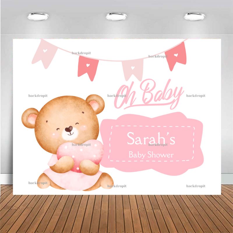 Customized Baby Shower Backdrop - Oh Baby Girl