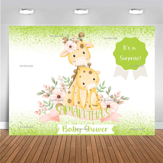 Customized Baby Shower Backdrop - Green