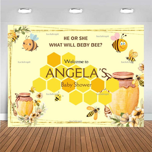 Customized Baby Shower Backdrop - What Will Baby Bee