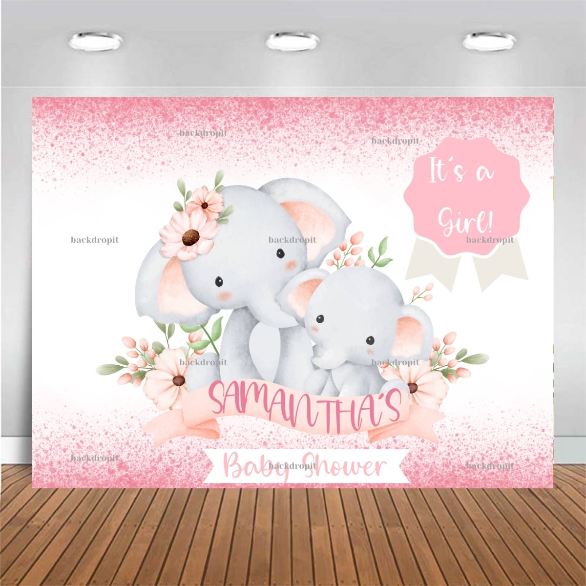 Customized Baby Shower Backdrop - It's a Girl!