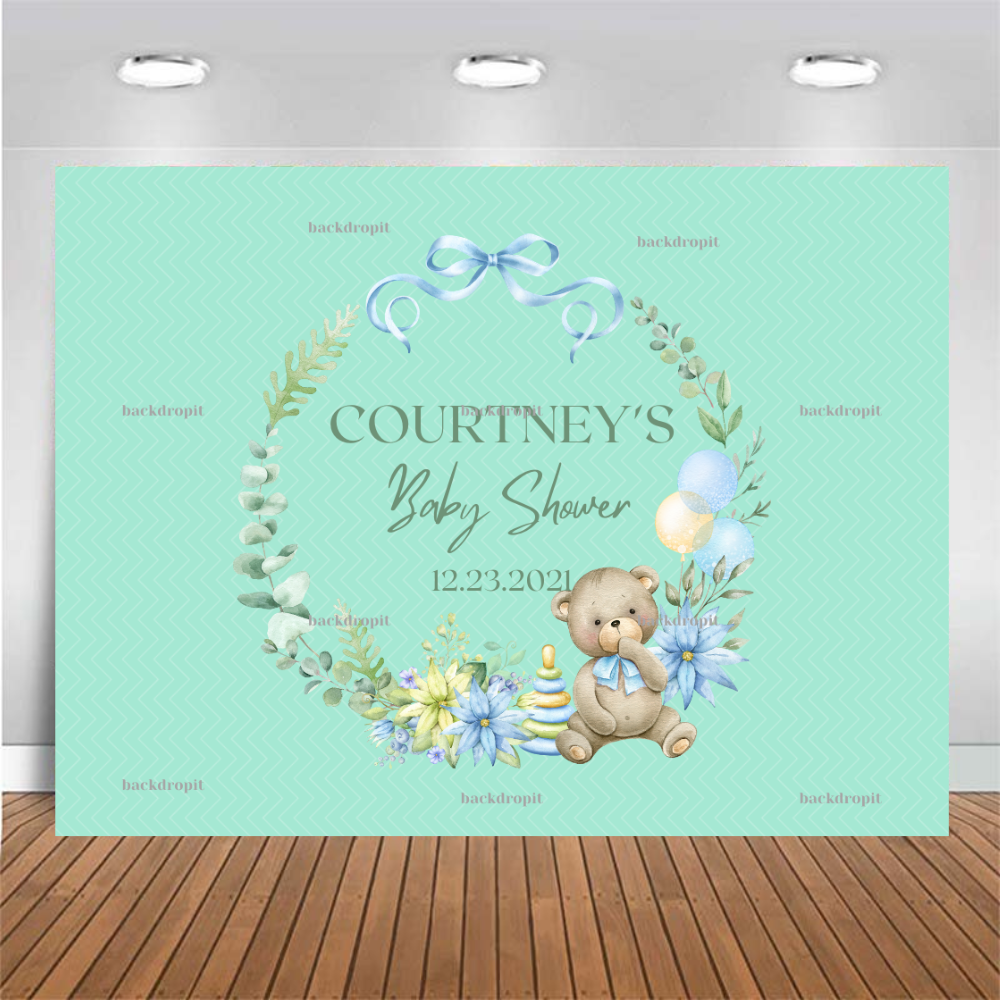 Customized Baby Shower Backdrop - Green or Neutral