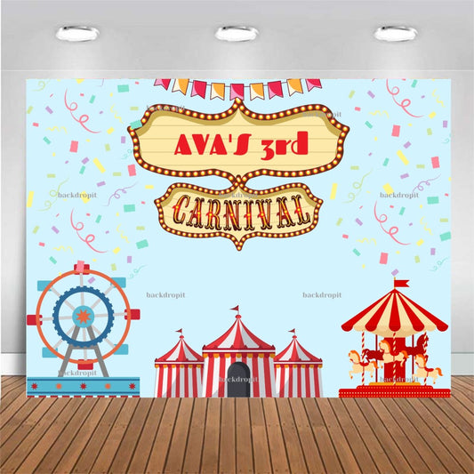 Customized Birthday Backdrop - Carnival