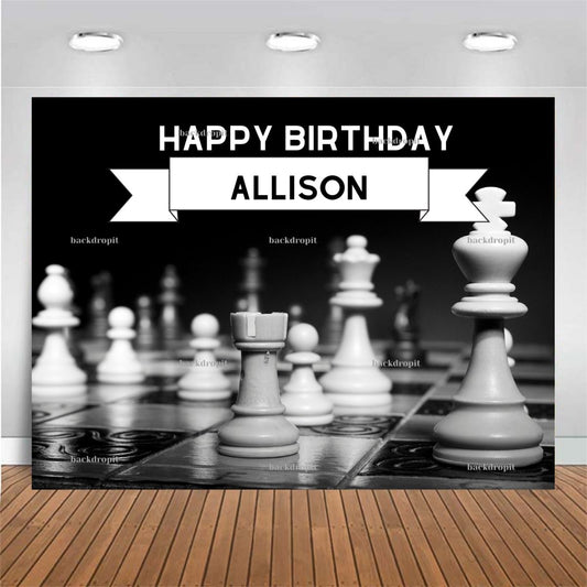 Customized Birthday Backdrop - Chess