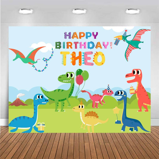Customized Birthday Backdrop - Dinosaurs