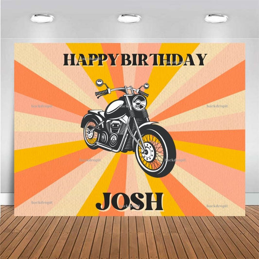 Customized Birthday Backdrop - Motorcycle