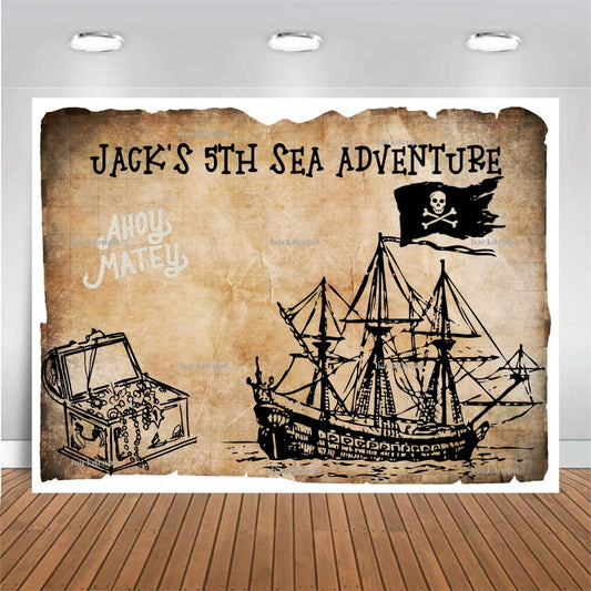 Customized Birthday Backdrop - Pirate's Adventure