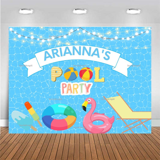 Customized Birthday Backdrop - Pool Party